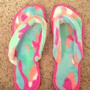 Multi color morning slippers.